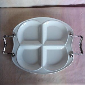 White Ceramic Divided Serving Dish/Relish Tray